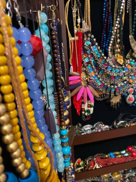 istock Traditional jewellery colourful beads backless 1247256179