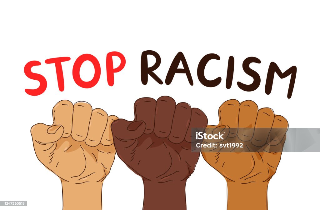 Stop Racusm Poster Stop Racism Protest Banner Vector Stock Illustration - Download Image ...