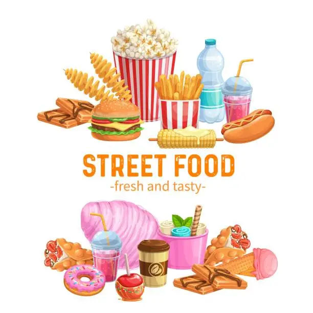 Vector illustration of Street food banners