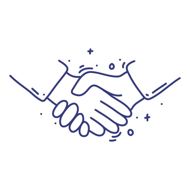 Handshake Doodle Vector Illustration Concept Hand Drawn Line Icons Stock  Illustration - Download Image Now - iStock