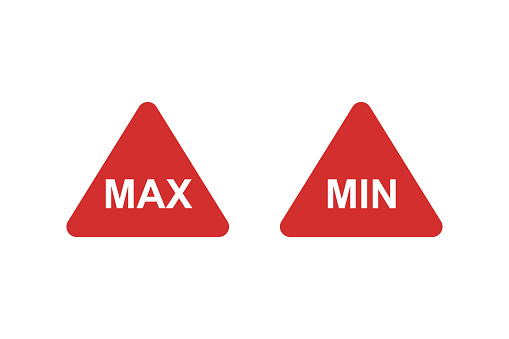 Button max and min for site design. Isolated vector icon in flat style.