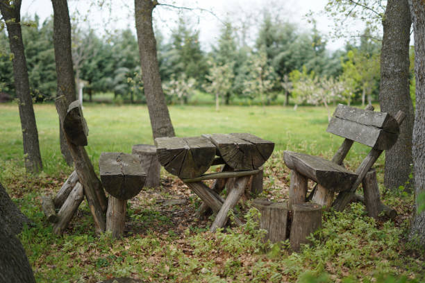 istock Wooden table in nature 1247334202