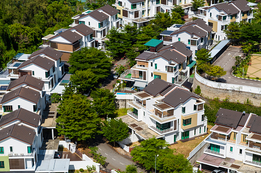 A real estate housing development in Batu Ferringhi Beach on Penang Island, Malaysia,