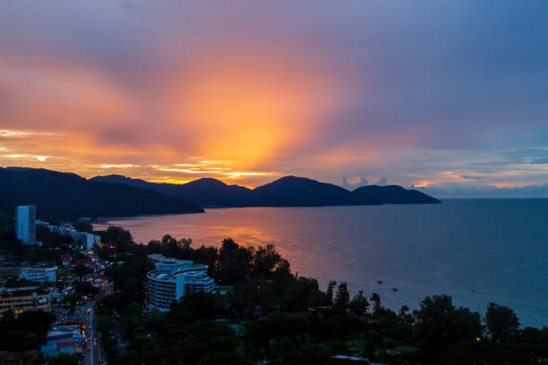 Batu Ferringhi Beach Penang Island Malaysia Sunset