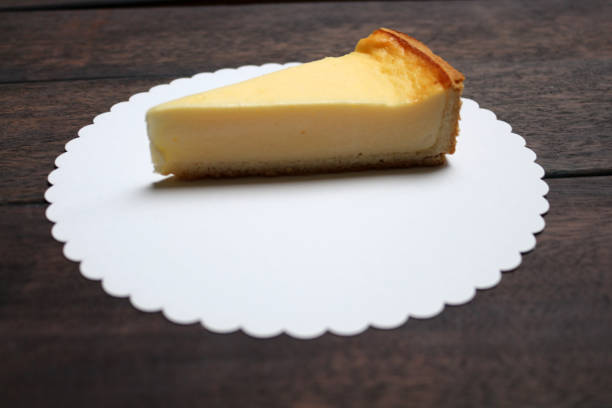 istock Cheesecake on wooden background 1247368570