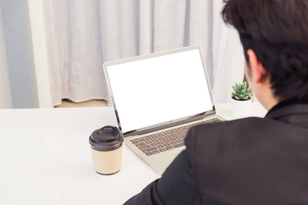 istock Businessman wearing suit video conference call by laptop computer 1247374605