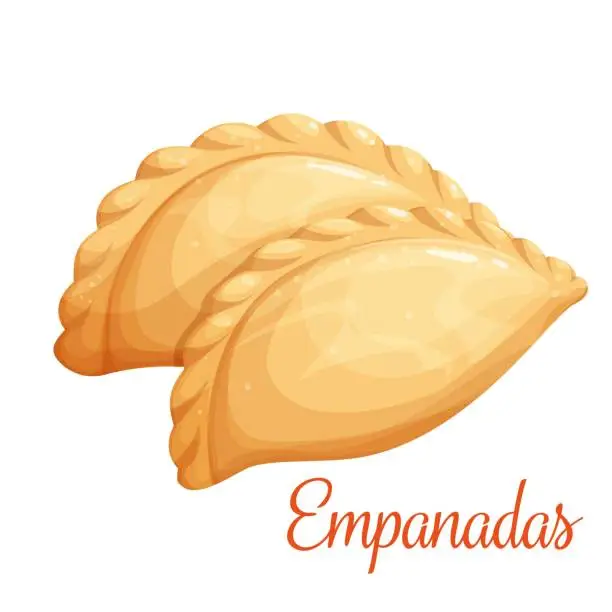 Vector illustration of Empanadas or fried pie