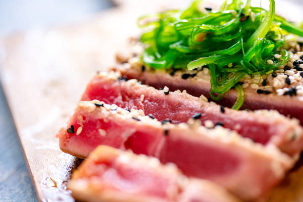istock Tuna Steak with ingredients ready to eat 1247388942