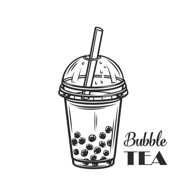 Bubble Milk Tea Outline Stock Illustration - Download Image Now - Bubble Tea,  Illustration, Cup - iStock