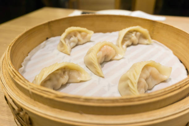 istock Closed up shrimp Dim Sum in basket at Taiwan 1247562723