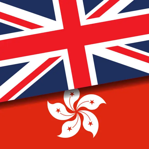 Vector illustration of Relations between Hong Kong and UK