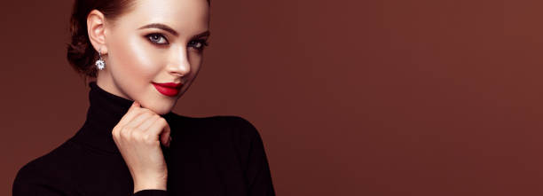 istock Beautiful woman face with perfect makeup 1247597219