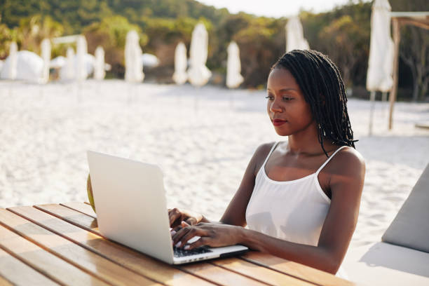 istock ravel blogger working on laptop 1247604958