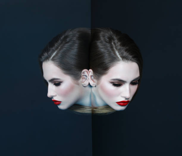 istock Woman and her mirror reflection 1247637914