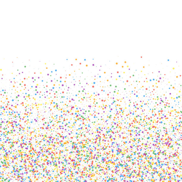 istock Festive confetti. Celebration stars. Childish brig 1247639134