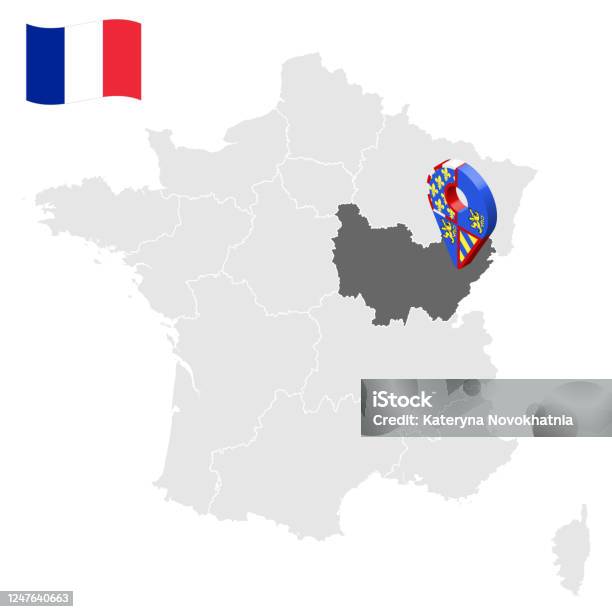 Posizione Della Franca Contea Sulla Mappa Francia Segnale Di