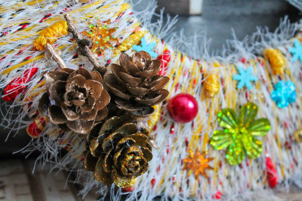 istock decorative christmas decoration, christmas wreath element, background, texture 1247653785