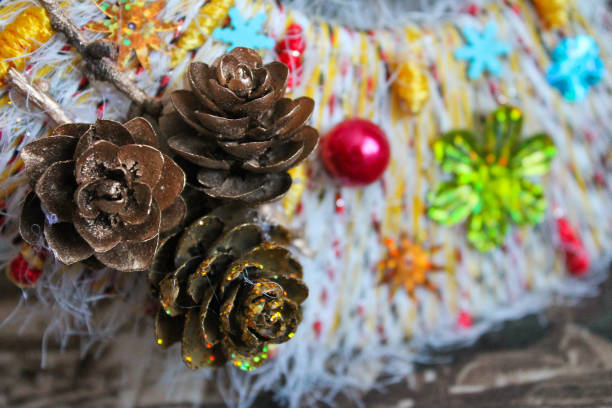 istock decorative christmas decoration, christmas wreath element, background, texture 1247653975