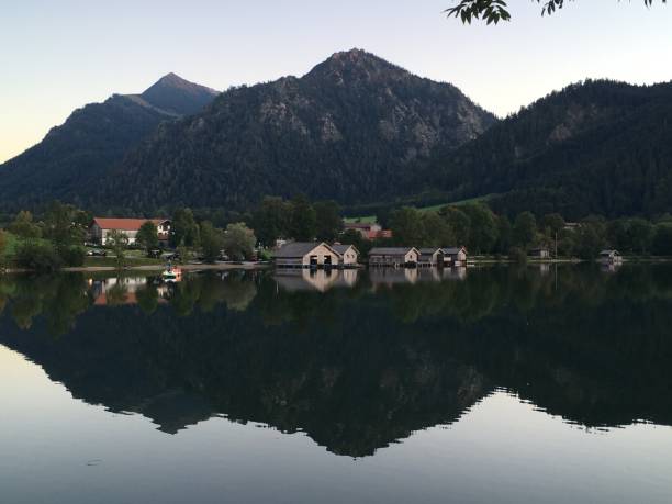 istock Lake Schliersee at sunset, Upper Bavaria, Germany 1247661062