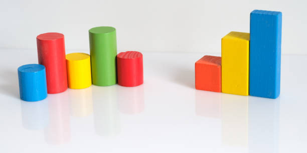 istock Wooden blocks in the form of graphs. 1247661923