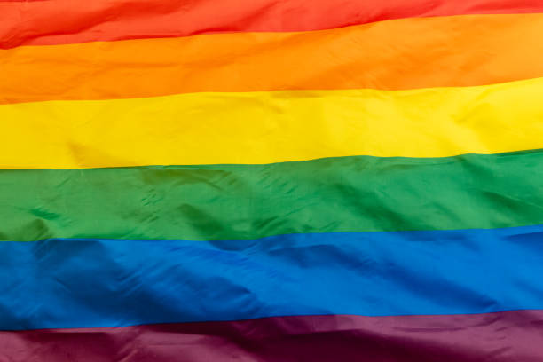 Die Regenbogenflagge, die als Symbol für LGBTQ Stolz Bewegungen verwendet – Foto