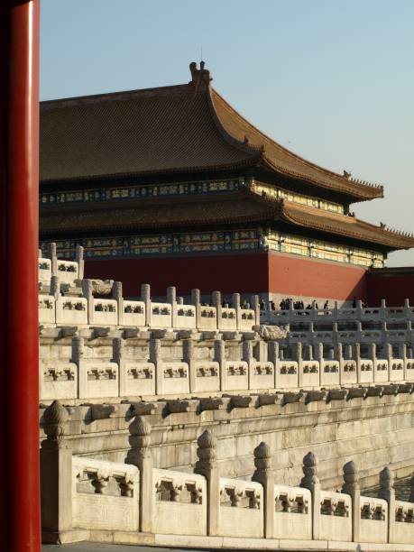 der saal der höchsten harmonie (taihedan) - ming china forbidden city emperor stock-fotos und bilder