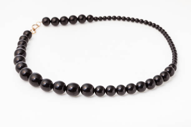 istock necklace from polised jet stone (georgian gagate) 1247675178