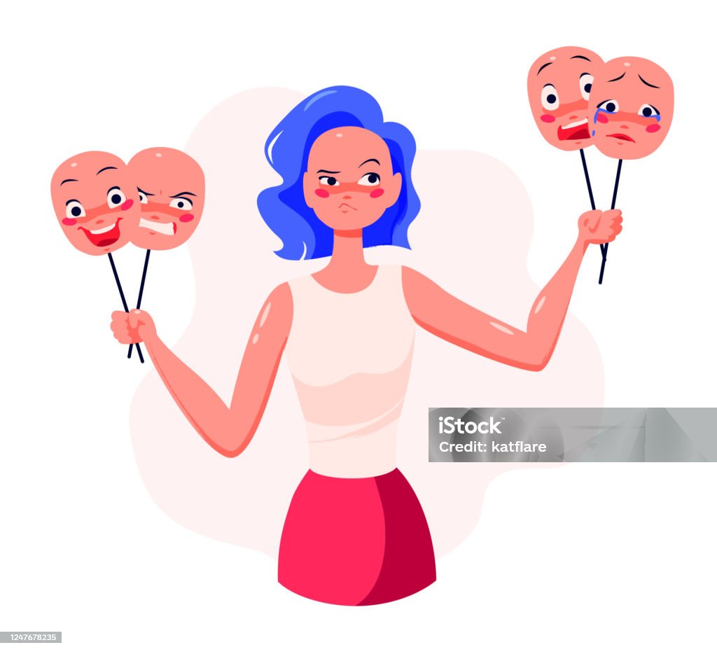 Ilustración de Joven Mujer Personaje De Dibujos Animados Sosteniendo Máscaras Con Diferentes Expresiones Faciales Para Controlar Sus Emociones Elegir Diferente Actitud y más Vectores Libres de Derechos de Vector - iStock Ilustración de Joven Mujer Personaje De Dibujos Animados Sosteniendo Máscaras Con Diferentes Expresiones Faciales Para Controlar Sus Emociones Elegir Diferente Actitud y más Vectores Libres de Derechos de Vector - iStock