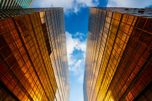 Modern skyscrapers in business district