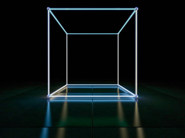 istock Neon abstract background of lines. 3D illustration 1247682194