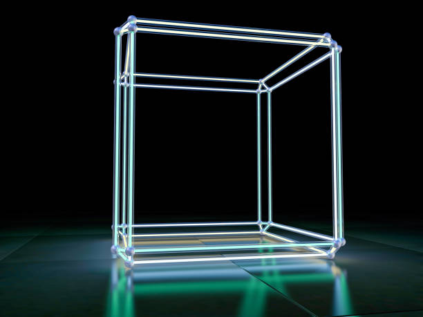 istock Neon abstract background of lines. 3D illustration 1247682206