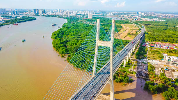 istock Drone view of Phu My bridge in District 2 1247691291