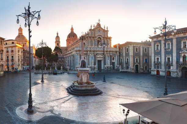 istock Catania Cathedral at sunrise, Sicily, Italy 1247699143