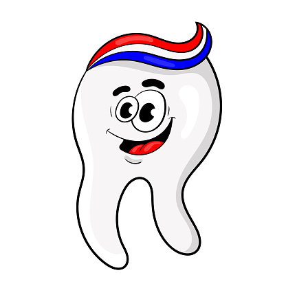 Funny Cartoon Tooth Toothpaste The Design Of The Character Vector  Illustration Stock Illustration - Download Image Now - iStock