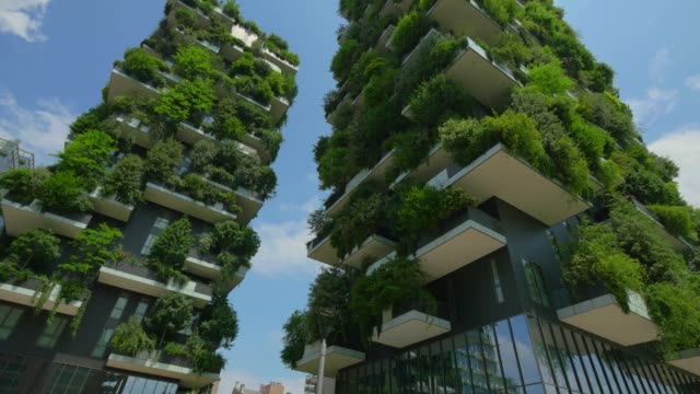 The Vertical Forest, two residential towers in Milan, Italy. Steadicam shot