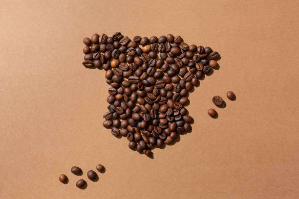 istock Map of Spain made with coffee beans 1247704933