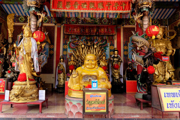 Chinese shrine at Wat Phanan Choeng, Thailand, UNESCO World Heritage Site, Southeast Asia, Asia - 21st January 2020