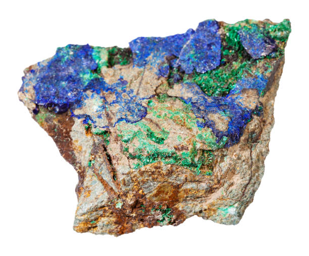 istock Azurite and Malachite on raw stone isolated 1247707746