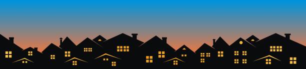Cityscape,sunset, vector illustration Cityscape,sunset or sunrise, vector illustration sky light background stock illustrations