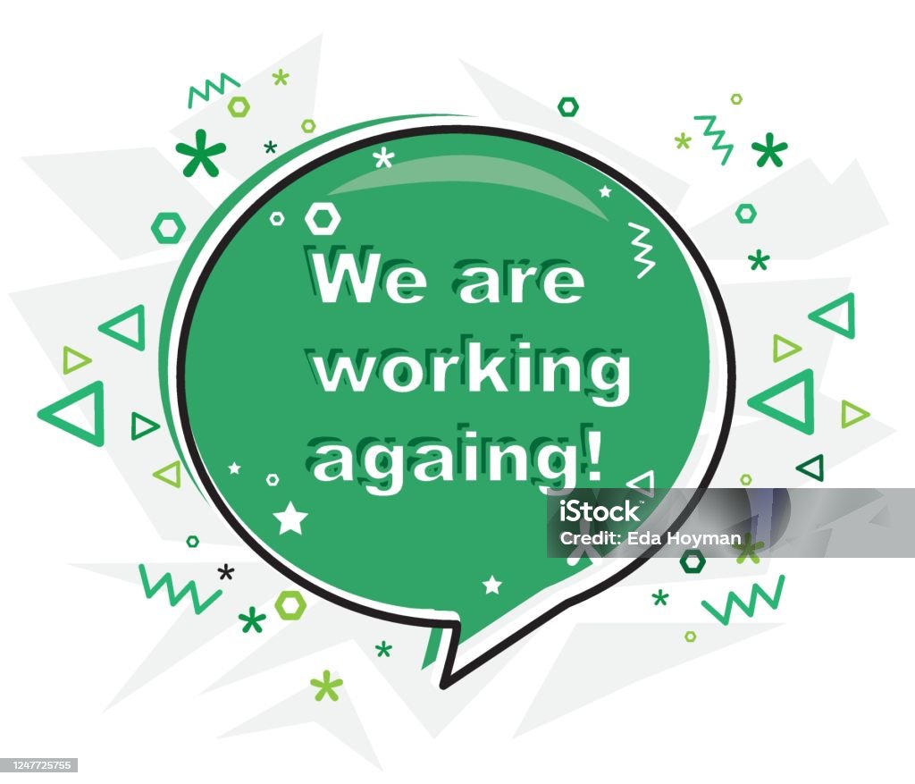 Work Again Animation We Are Working Again Banner On White Background Flat Modern Vector ...