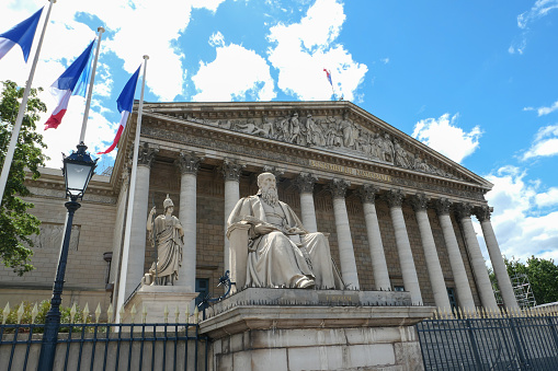 View on National Assembly building in Paris, France.