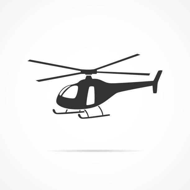 ilustraciones, imágenes clip art, dibujos animados e iconos de stock de imagen vectorial de un icono de helicóptero. - helicóptero