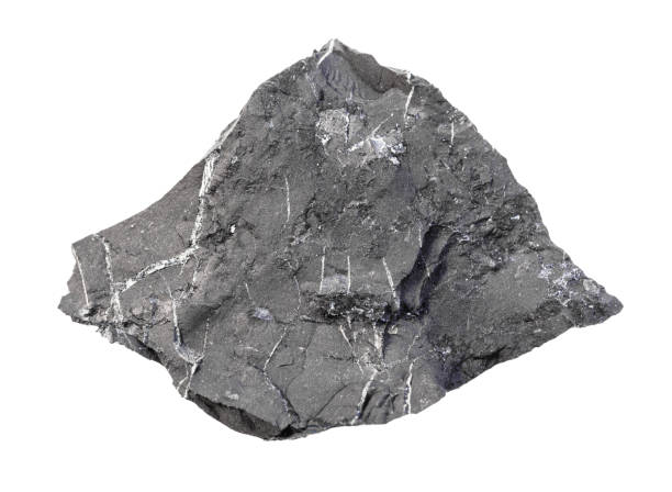 istock unpolished Shungite shale rock isolated on white 1247731325