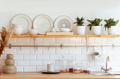 Kitchen workspace. Home cooking concept. Modern Home kitchen interior design