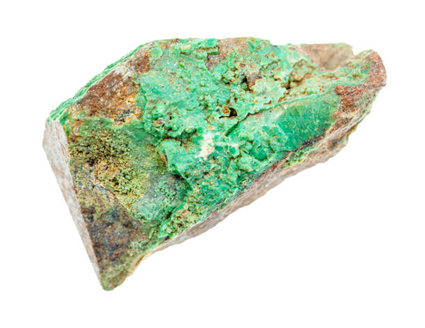 istock unpolished Garnierite (geen nickel ore) isolated 1247736384