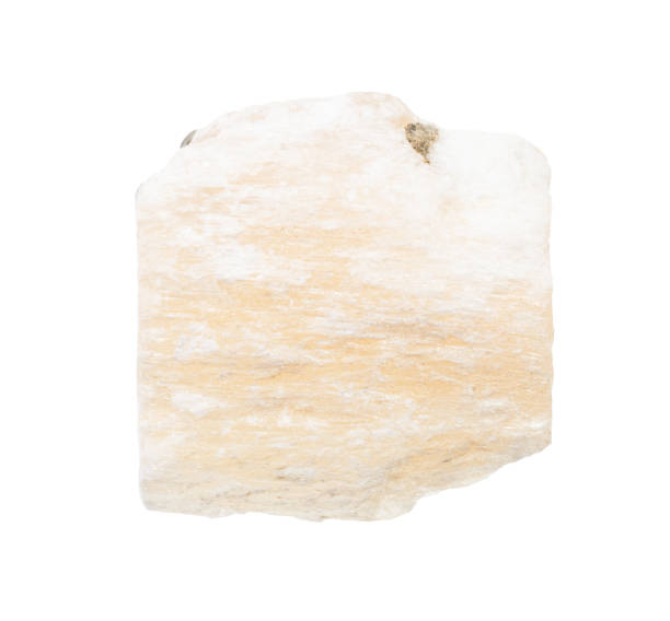 istock unpolished Gypsum rock isolated on white 1247745202