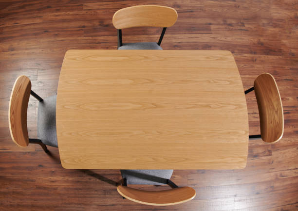 istock Wooden table with four chair 1247752187