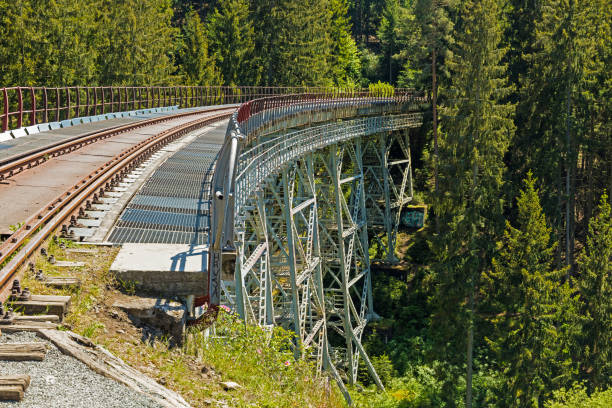 old steel bridge in Thuringia called Ziemestalbrücke as a part of a closed railroad track