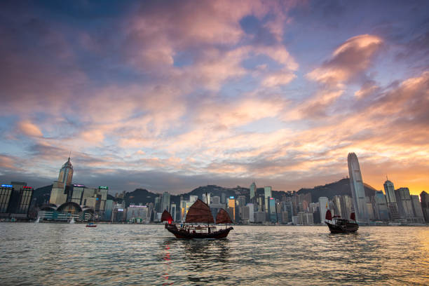 istock Hong Kong Harbour with Yacht 1247756301