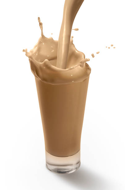 istock Splash in A Glass of Chocolate Milkshake 1247756447